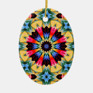 Cerâmica Ornamento de Abstrato de Flor Amarelo