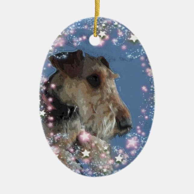 Cerâmica Ornamento de Airedale Terrier (Frente)