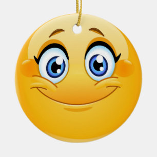 Cerâmica Ornamento de Amizade de Rosto Feliz Sorria