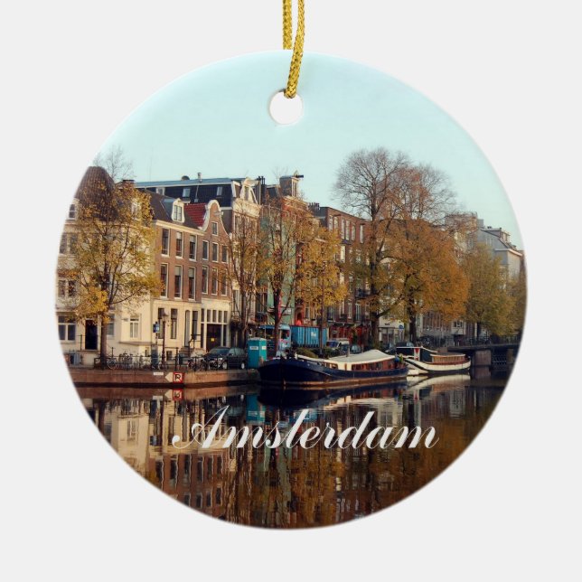 Cerâmica Ornamento de Amsterdão Christms (Frente)