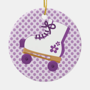 Cerâmica Ornamento de Aniversário do Skate de Pontos Roxos