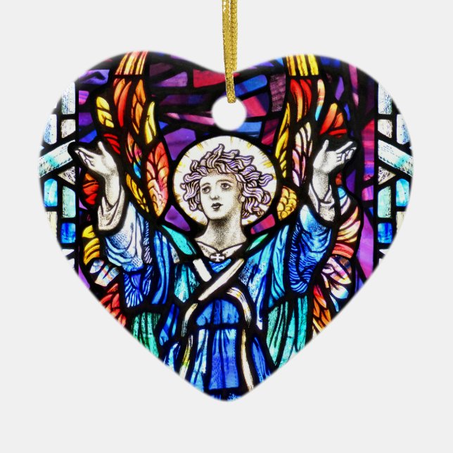 Cerâmica Ornamento de Anjo Colorido (Frente)