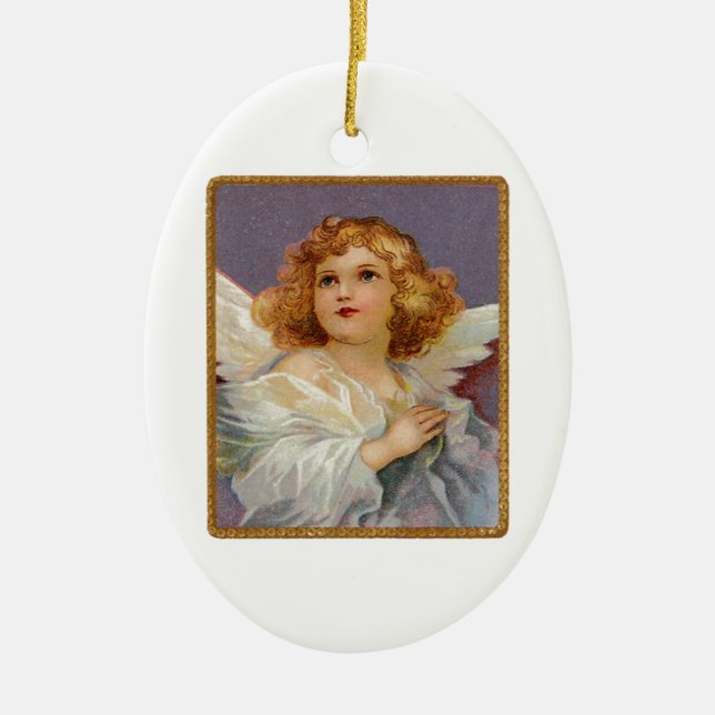 Cerâmica Ornamento de Anjo de Natal (Frente)