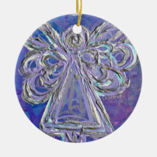 Cerâmica Ornamento de Anjo de Prata Roxo