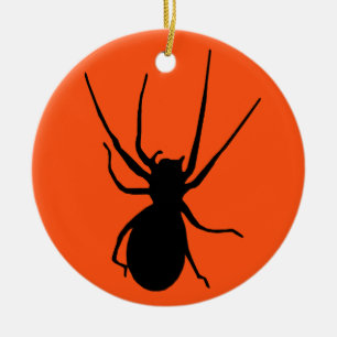 Cerâmica Ornamento de Aranha Negra Negra Negra Halloween