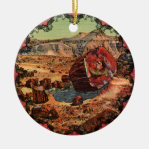 Cerâmica Ornamento de Arizonas de Vintage Florestal Petrifi