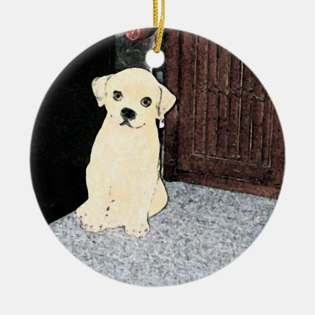 Cerâmica Ornamento de Arte Canina (Frente)