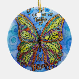 Cerâmica Ornamento de Arte da Borboleta com Suporte à Cons