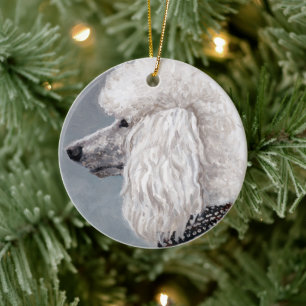 Cerâmica Ornamento de Arte de Cão Branco