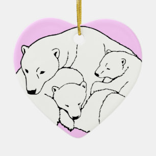 Cerâmica Ornamento de Arte do Urso Polar - Presente do Urso