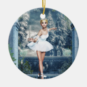 Cerâmica Ornamento de Arte Dupla Side Princesa Ballerina