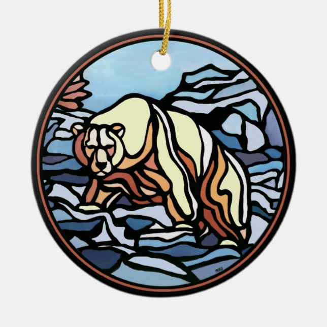 Cerâmica Ornamento de Arte Ursa Desdecoração Personalizada  (Frente)