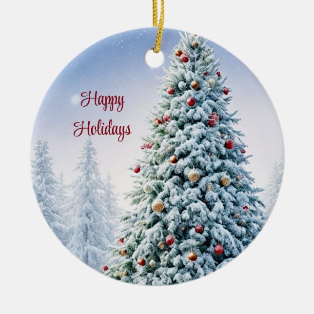 Cerâmica Ornamento de Árvore de Natal (Frente)