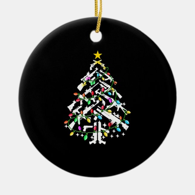 Cerâmica Ornamento de Árvore de Natal de Armas (Frente)