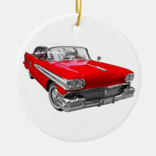 Cerâmica Ornamento de Árvore de Natal de Carro vintage