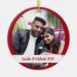 Cerâmica Ornamento de Árvore de Natal de Foto