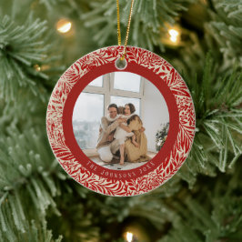 Cerâmica Ornamento de Árvore de Natal de Foto Vintage