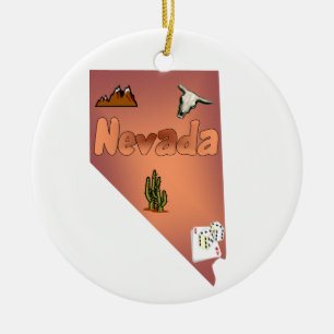 Cerâmica Ornamento de Árvore de Natal de Nevada