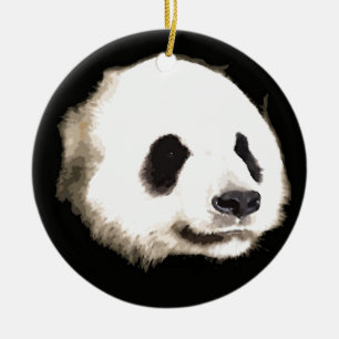 Cerâmica Ornamento de Árvore de Natal de Panda Quente Legal