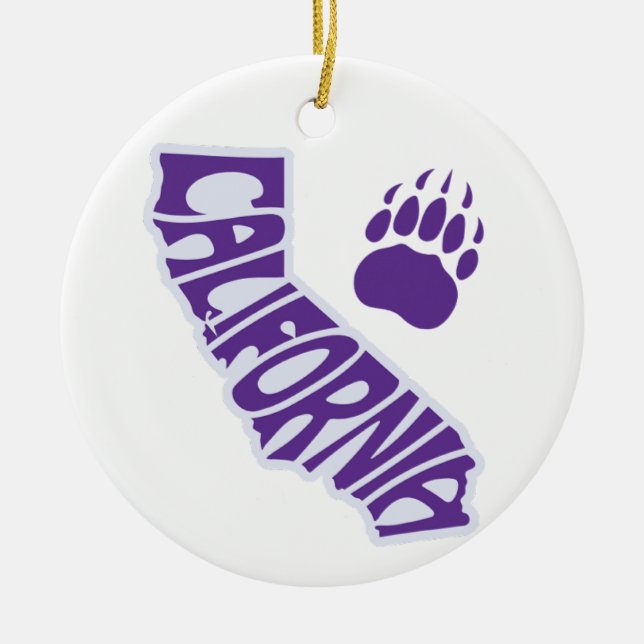 Cerâmica Ornamento de Árvore de Natal do Estado da Califórn (Frente)