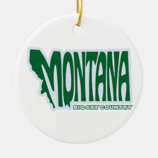 Cerâmica Ornamento de Árvore de Natal do Estado de Montana