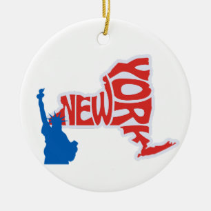Cerâmica Ornamento de Árvore de Natal do Estado de Nova Ior
