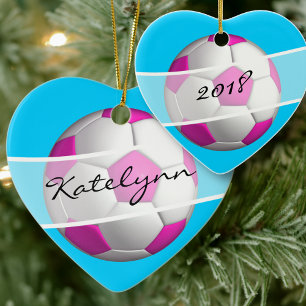 Cerâmica Ornamento de Árvore de Natal do Jogador de Futebol