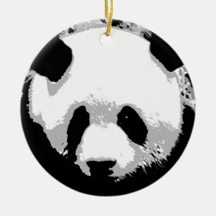 Cerâmica Ornamento de Árvore de Natal em Panda, Pop, branco