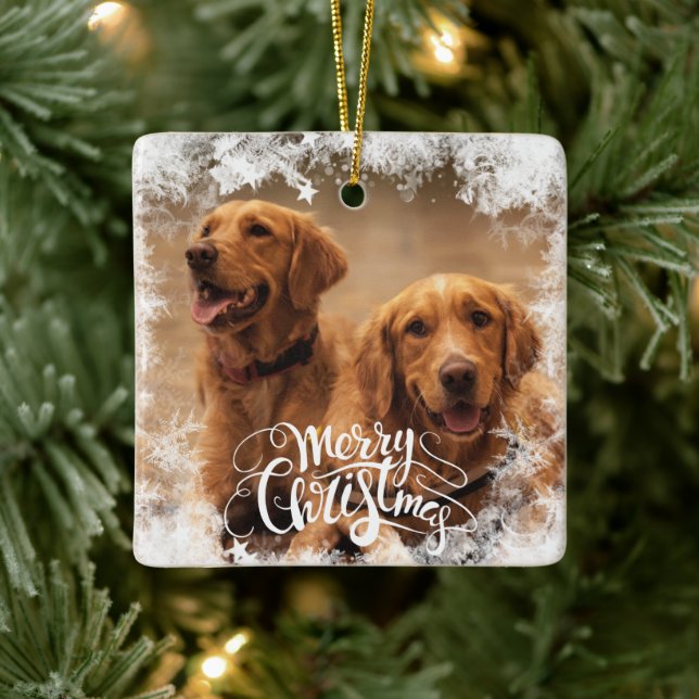 Cerâmica Ornamento de Árvore de Natal Foto Congelada (Árvore)