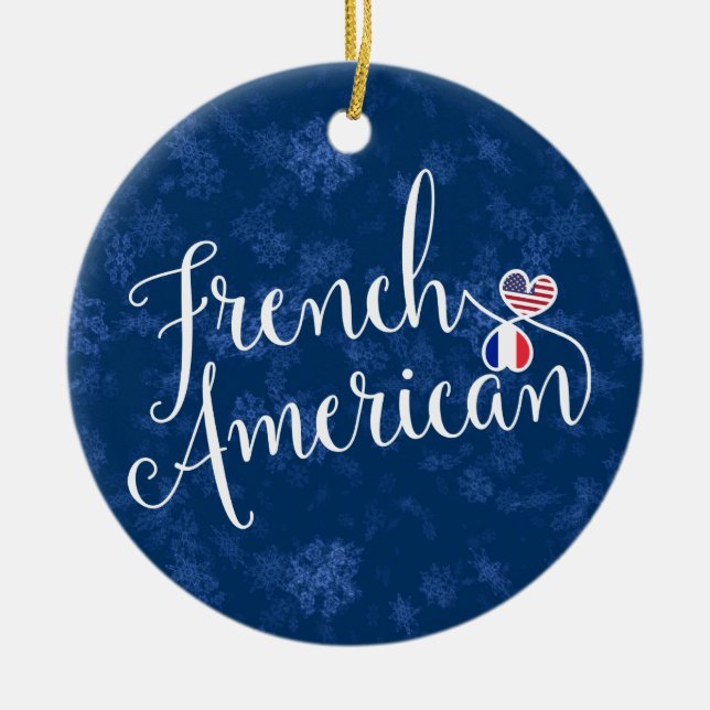 Cerâmica Ornamento de Árvore de Natal francês americano, Fr (Frente)