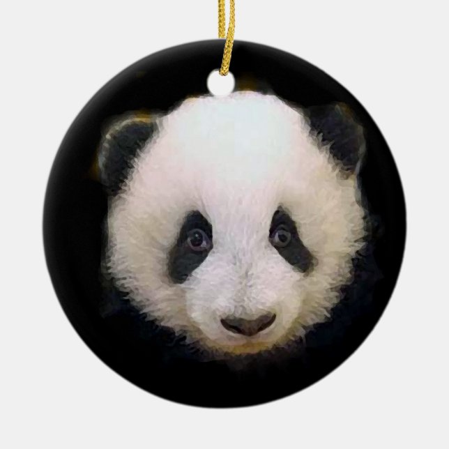 Cerâmica Ornamento de Árvore de Natal Panda (Frente)