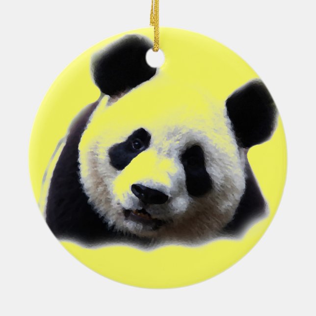 Cerâmica Ornamento de Árvore de Natal Panda (Traseira)