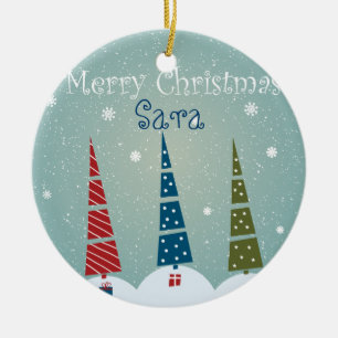 Cerâmica Ornamento de Árvore de Natal - Personalizar para D