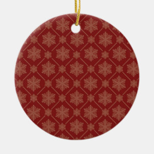 Cerâmica Ornamento de Árvore de Natal Red Snowflake