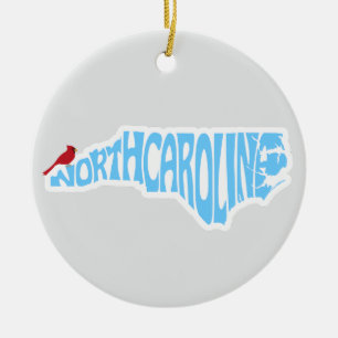 Cerâmica Ornamento de Árvore Estadual de Natal da Carolina 