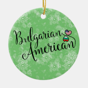 Cerâmica Ornamento de Árvores de Natal Búlgaro Americano He