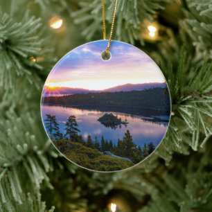 Cerâmica Ornamento de Árvores de Natal Lake Tahoe