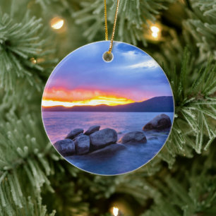 Cerâmica Ornamento de Árvores de Natal Lake Tahoe