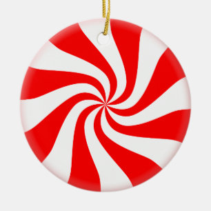 Cerâmica Ornamento de Árvores de Natal Peppermint Candy