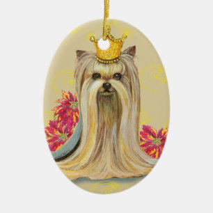 Cerâmica Ornamento de Árvores de Natal Yorkie Princess