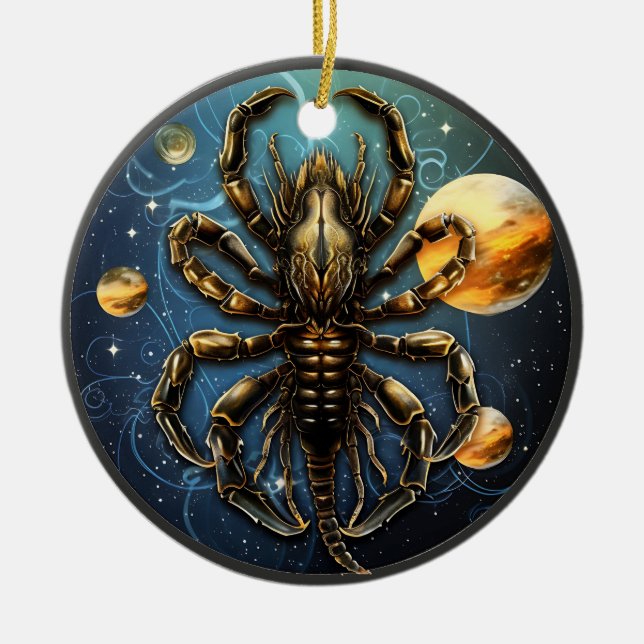 Cerâmica Ornamento de Astrologia Personalizada do Zodiac Sc (Frente)
