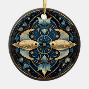 Cerâmica Ornamento de Astrologia Personalizada por Peixes Z