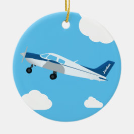 Cerâmica Ornamento de Avião Personalizado Azul
