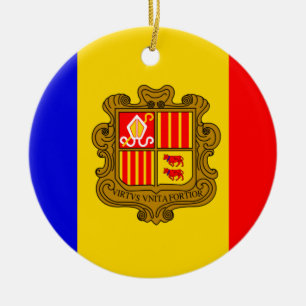 Cerâmica ornamento de bandeira andorra