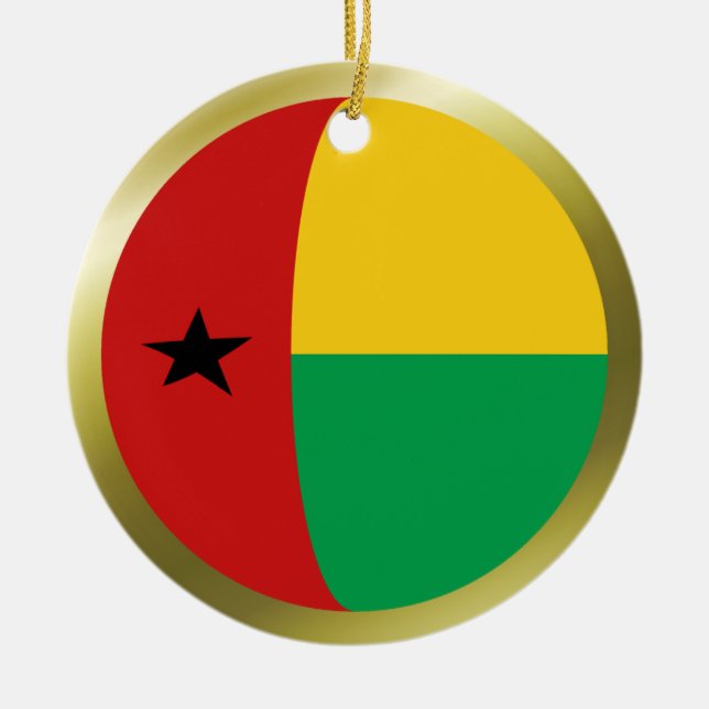 Cerâmica Ornamento de Bandeira da Guiné-Bissau (Frente)