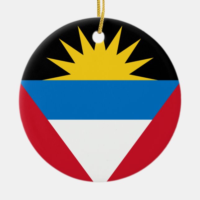 Cerâmica ornamento de bandeira de Antígua e Barbuda (Frente)