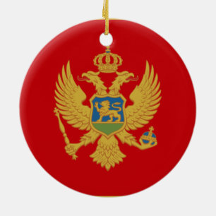 Cerâmica Ornamento de Bandeira do Montenegro