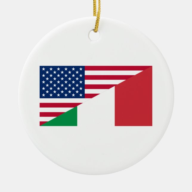 Cerâmica Ornamento de Bandeira do Orgulho Americano Italian (Frente)