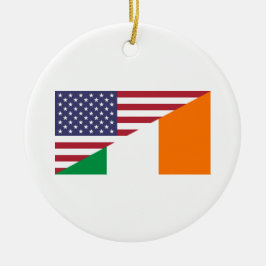 Cerâmica Ornamento de Bandeira do Orgulho Irlandês dos EUA 