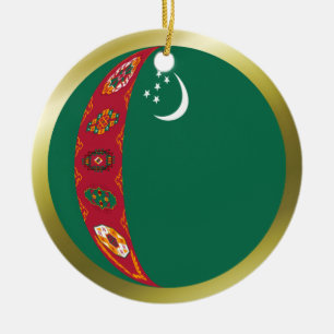 Cerâmica Ornamento de Bandeira do Turquemenistão